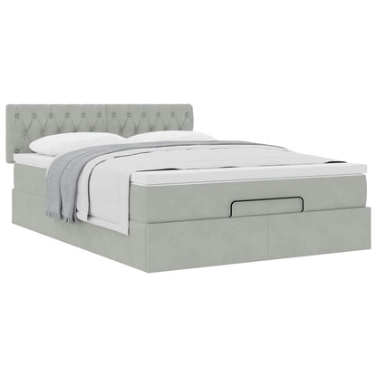 Struttura Letto Pouf con Materasso 140x190 cm Velluto | homemem39