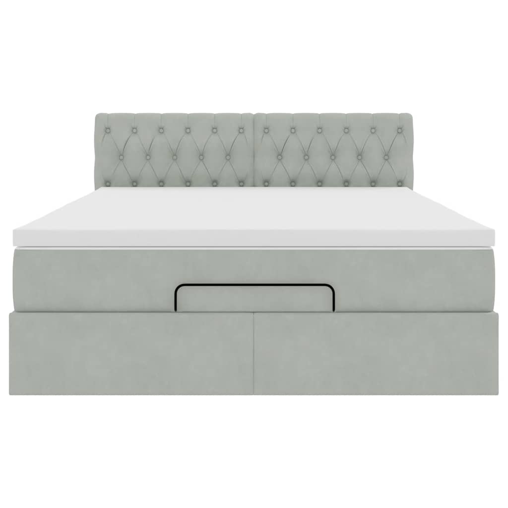 Struttura Letto Pouf con Materasso 140x190 cm Velluto | homemem39