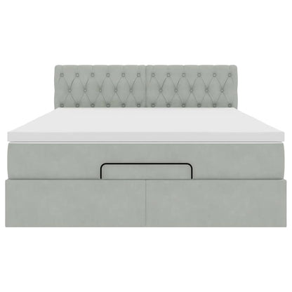 Struttura Letto Pouf con Materasso 140x190 cm Velluto | homemem39
