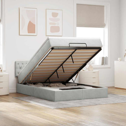 Struttura Letto Pouf con Materasso 140x190 cm Velluto | homemem39