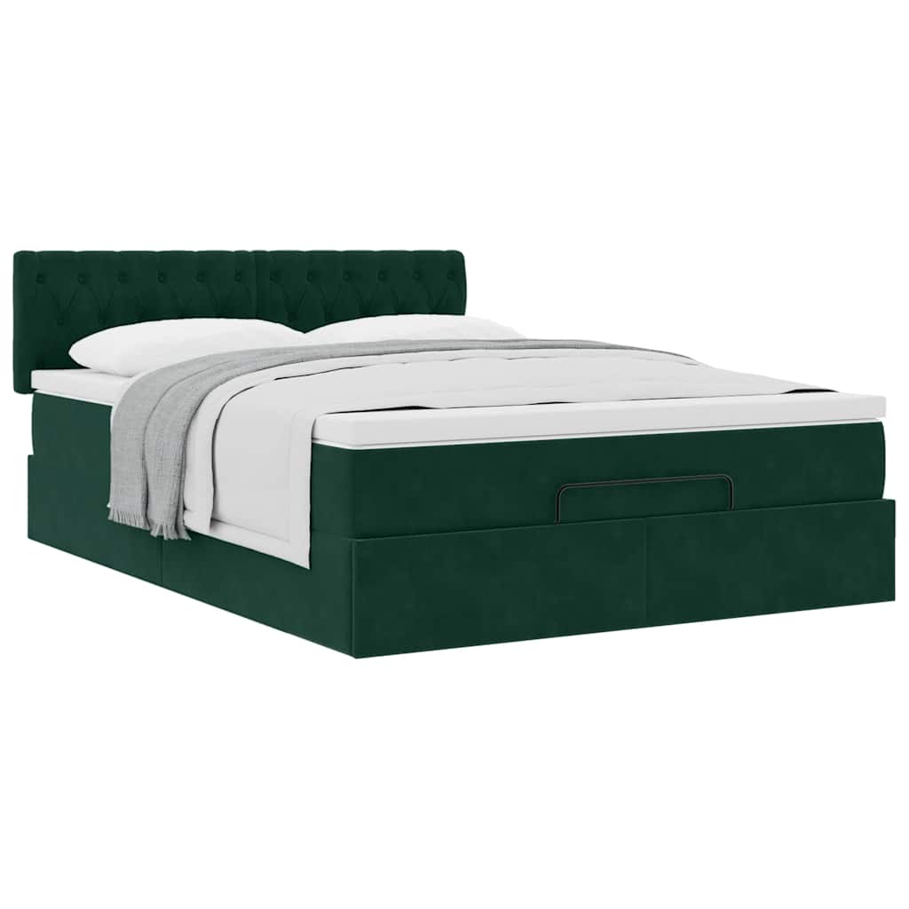 Struttura Letto Pouf con Materasso 140x190 cm in Velluto | homemem39