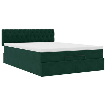Struttura Letto Pouf con Materasso 140x190 cm in Velluto | homemem39
