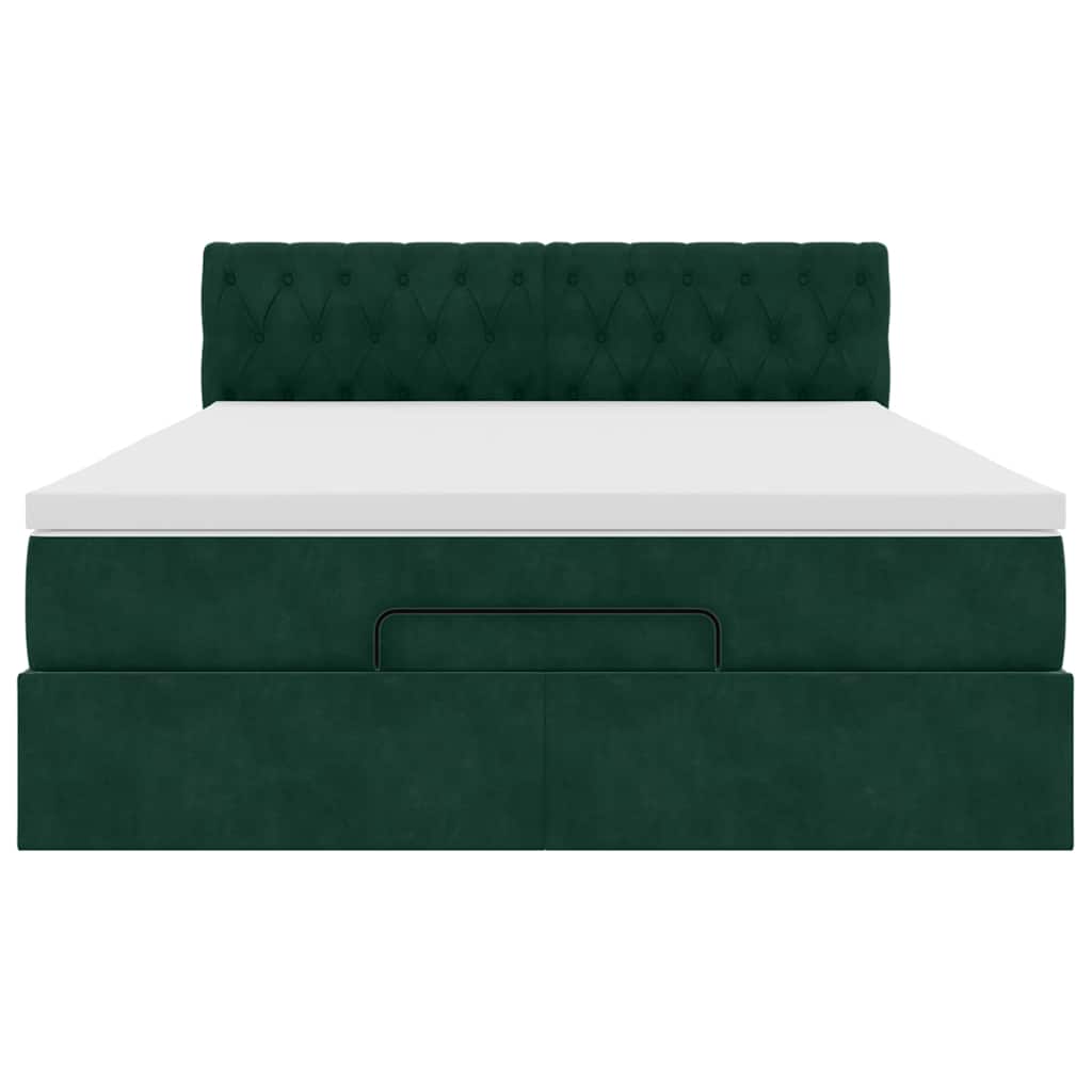 Struttura Letto Pouf con Materasso 140x190 cm in Velluto | homemem39
