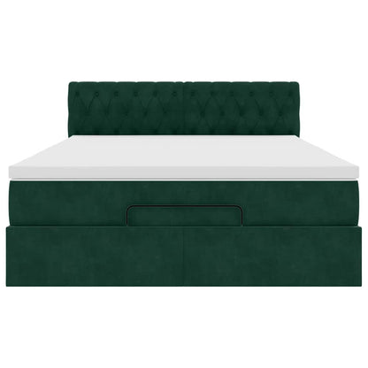 Struttura Letto Pouf con Materasso 140x190 cm in Velluto | homemem39
