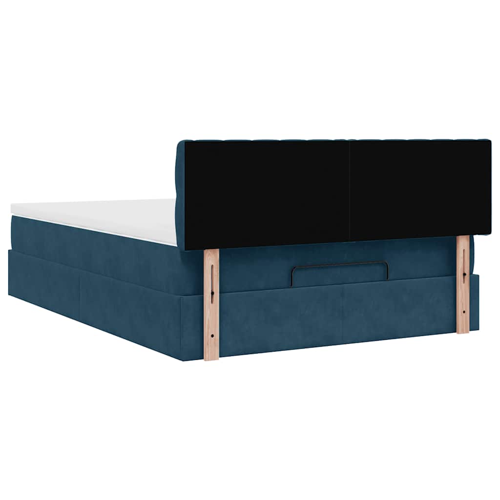 Struttura Letto Pouf con Materasso 140x190 cm in Velluto