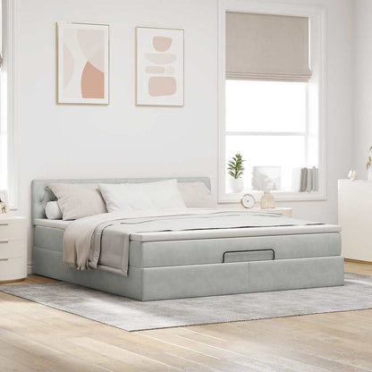 Struttura Letto Pouf con Materasso 160x200 cm in Velluto