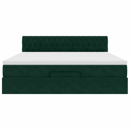 Struttura Letto Pouf con Materasso 160x200 cm in Velluto