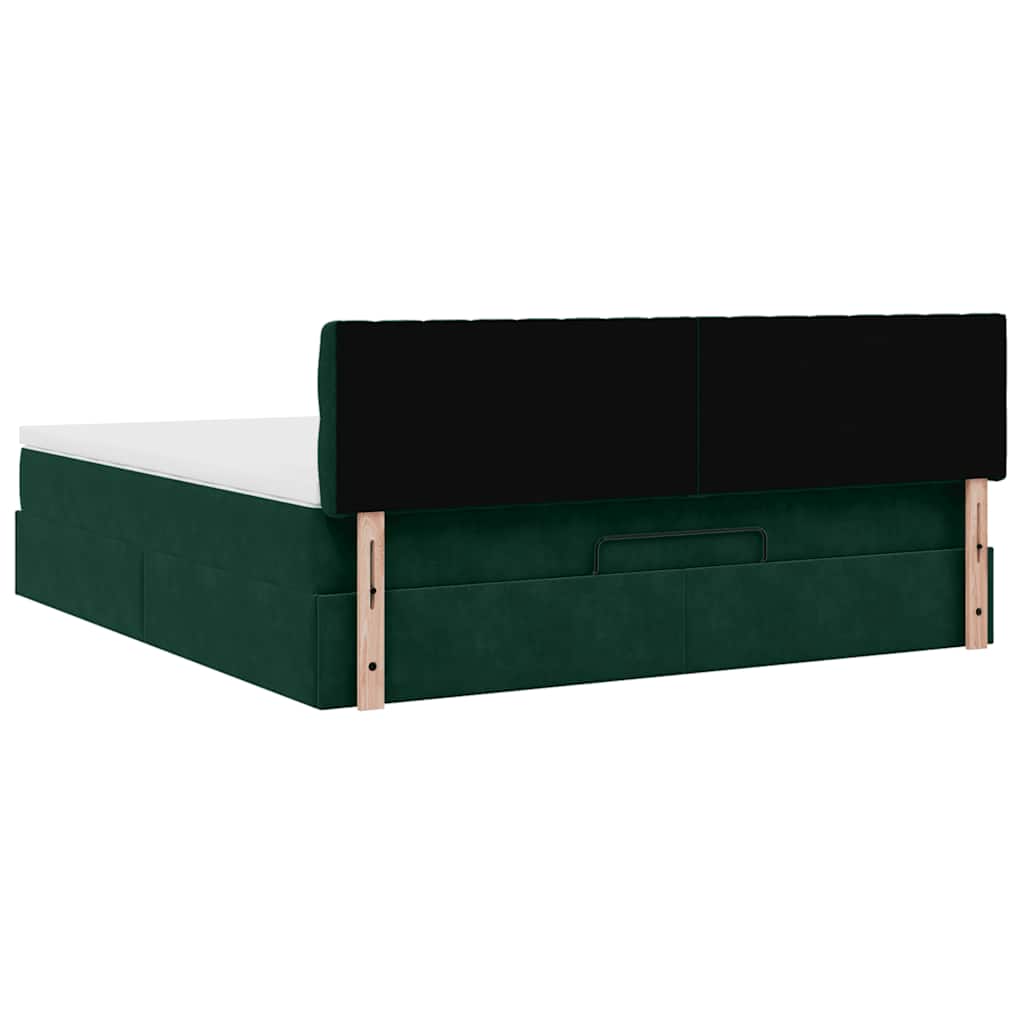 Struttura Letto Pouf con Materasso 160x200 cm in Velluto