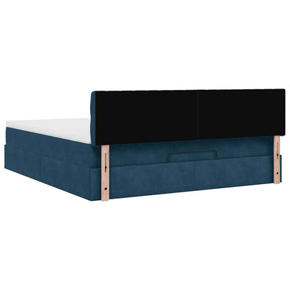 Struttura Letto Pouf con Materasso 160x200 cm in Velluto