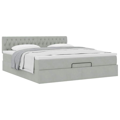 Struttura Letto Pouf con Materasso 180x200 cm in Velluto | homemem39