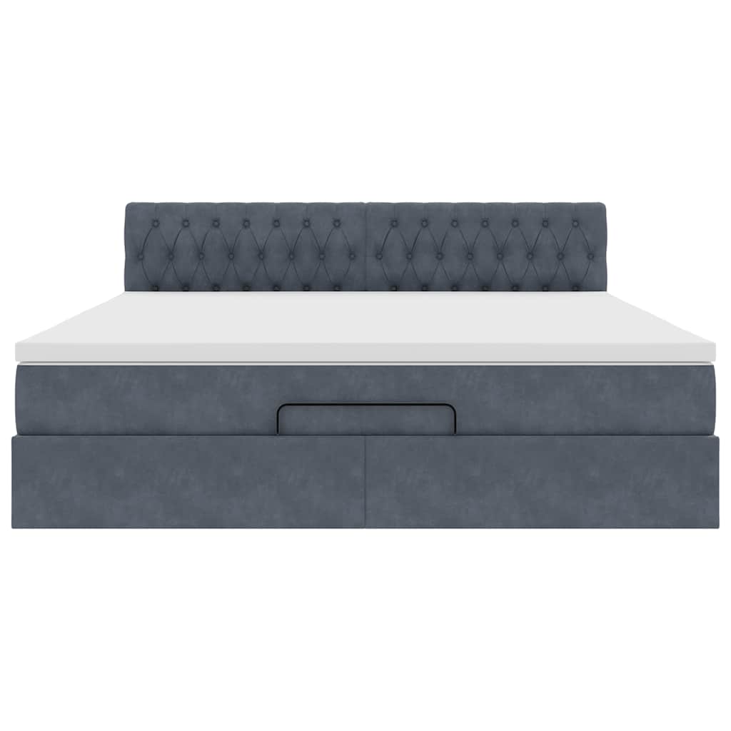Struttura Letto Pouf con Materasso 180x200 cm in Velluto | homemem39
