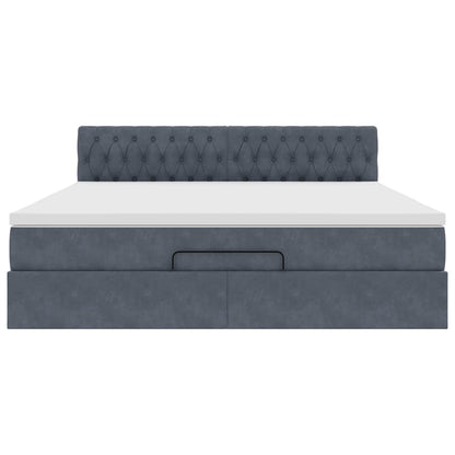 Struttura Letto Pouf con Materasso 180x200 cm in Velluto | homemem39