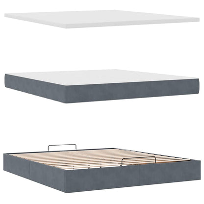 Struttura Letto Pouf con Materasso 180x200 cm in Velluto | homemem39