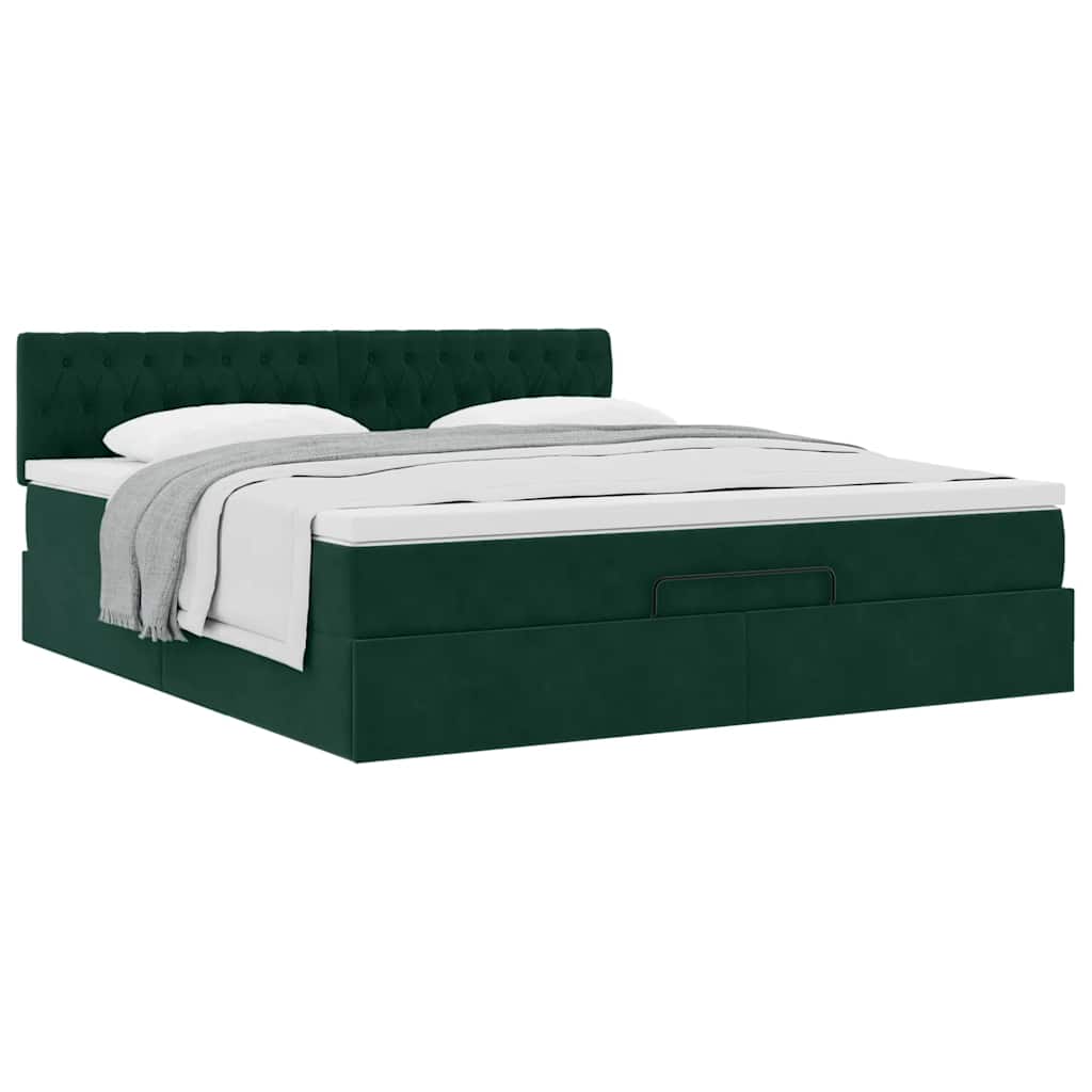 Struttura Letto Pouf con Materasso 180x200 cm in Velluto | homemem39