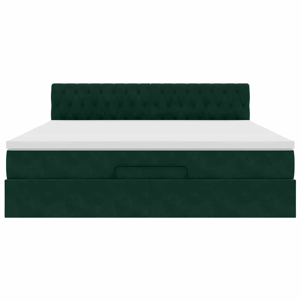 Struttura Letto Pouf con Materasso 180x200 cm in Velluto | homemem39