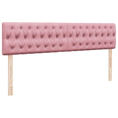 Struttura Letto Pouf con Materasso Rosa 180x200 cm in Velluto