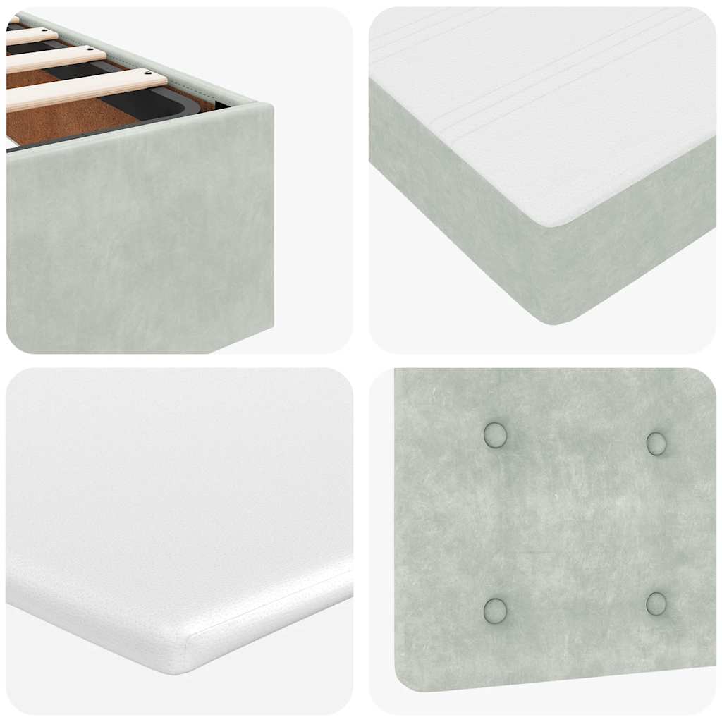 Struttura Letto Pouf con Materasso 80x200 cm in Velluto