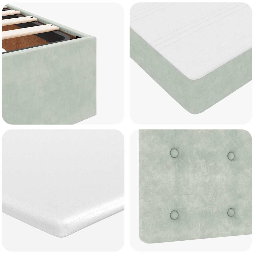 Struttura Letto Pouf con Materasso 90x190 cm in Velluto