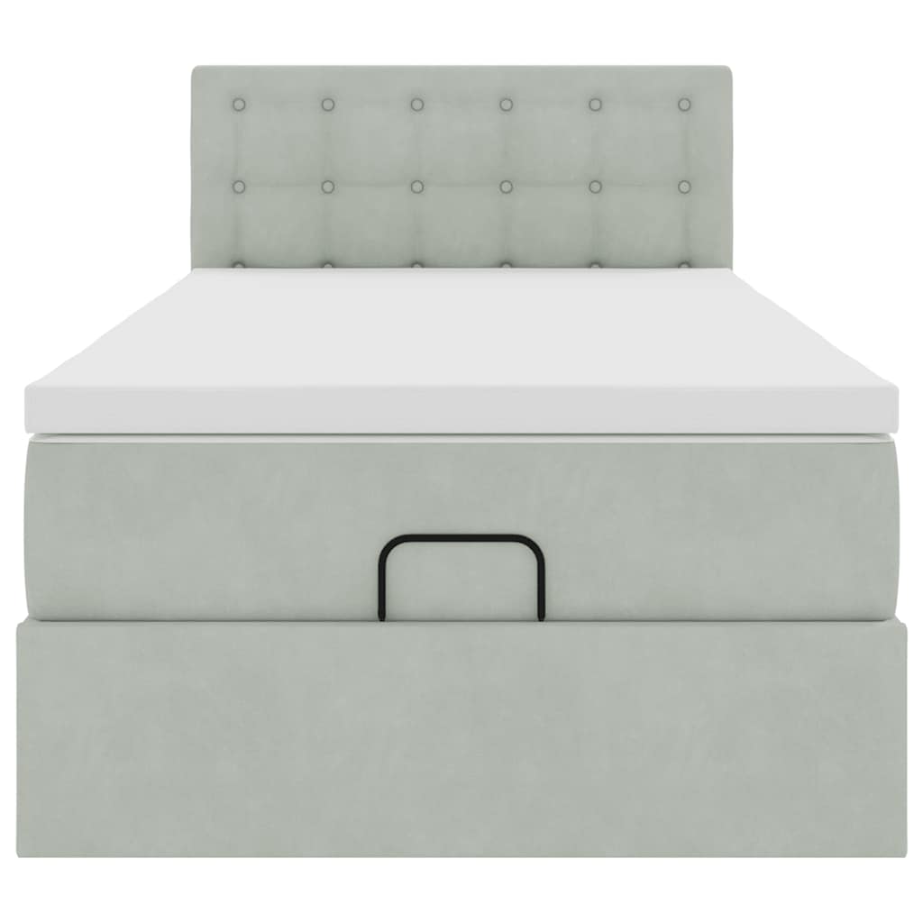 Struttura Letto Pouf con Materasso 90x190 cm in Velluto