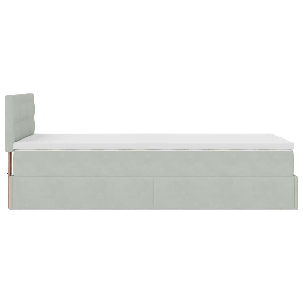 Struttura Letto Pouf con Materasso 90x190 cm in Velluto