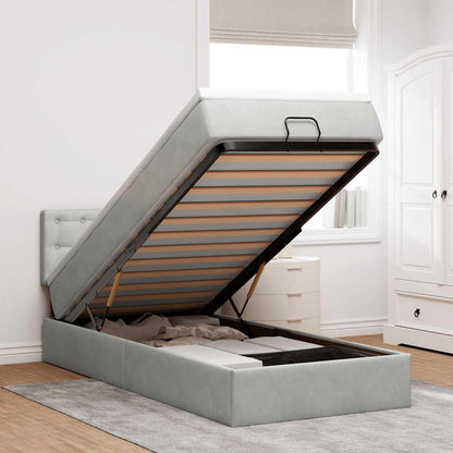 Struttura Letto Pouf con Materasso 90x190 cm in Velluto