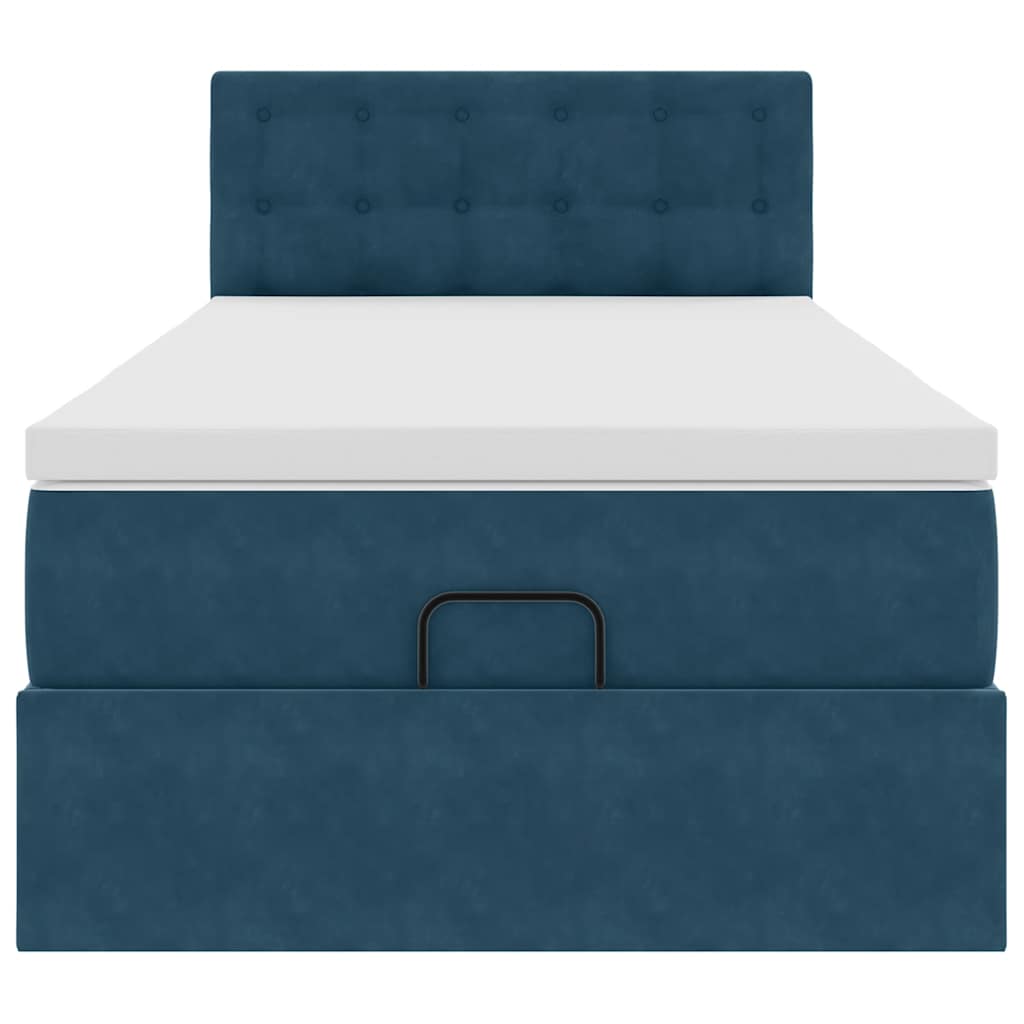Struttura Letto Pouf con Materasso 90x200 cm in Velluto