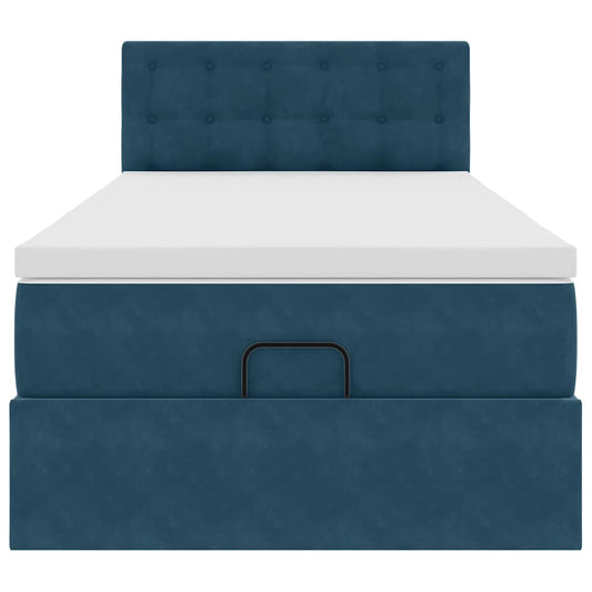 Struttura Letto Pouf con Materasso 90x200 cm in Velluto