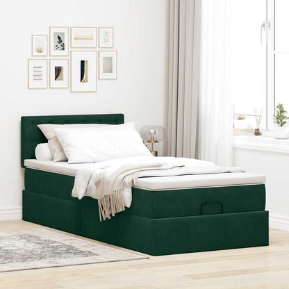 Struttura Letto Pouf con Materasso 100x200 cm Velluto