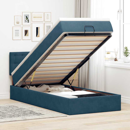 Struttura Letto Pouf con Materasso 100x200 cm Velluto