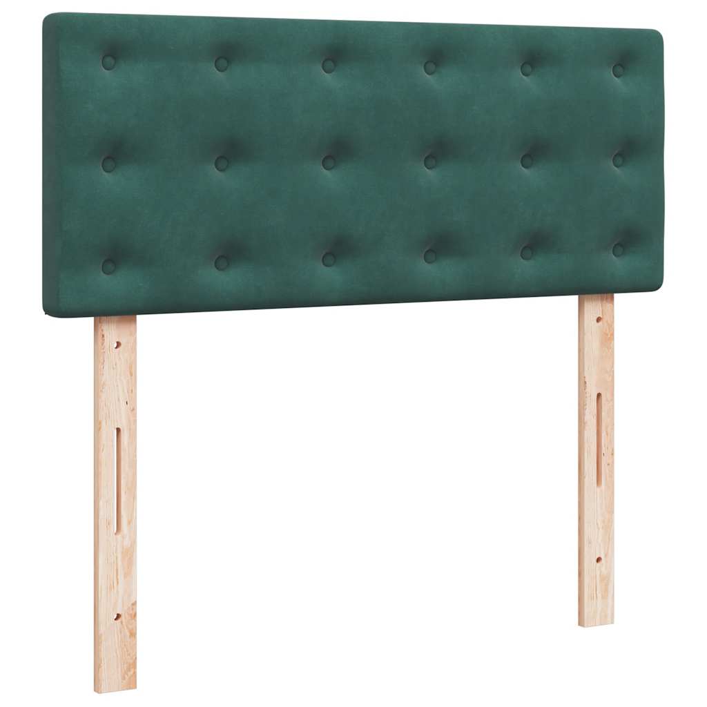 Pouf Letto con Materasso Verde Scuro 120x190 cm Velluto