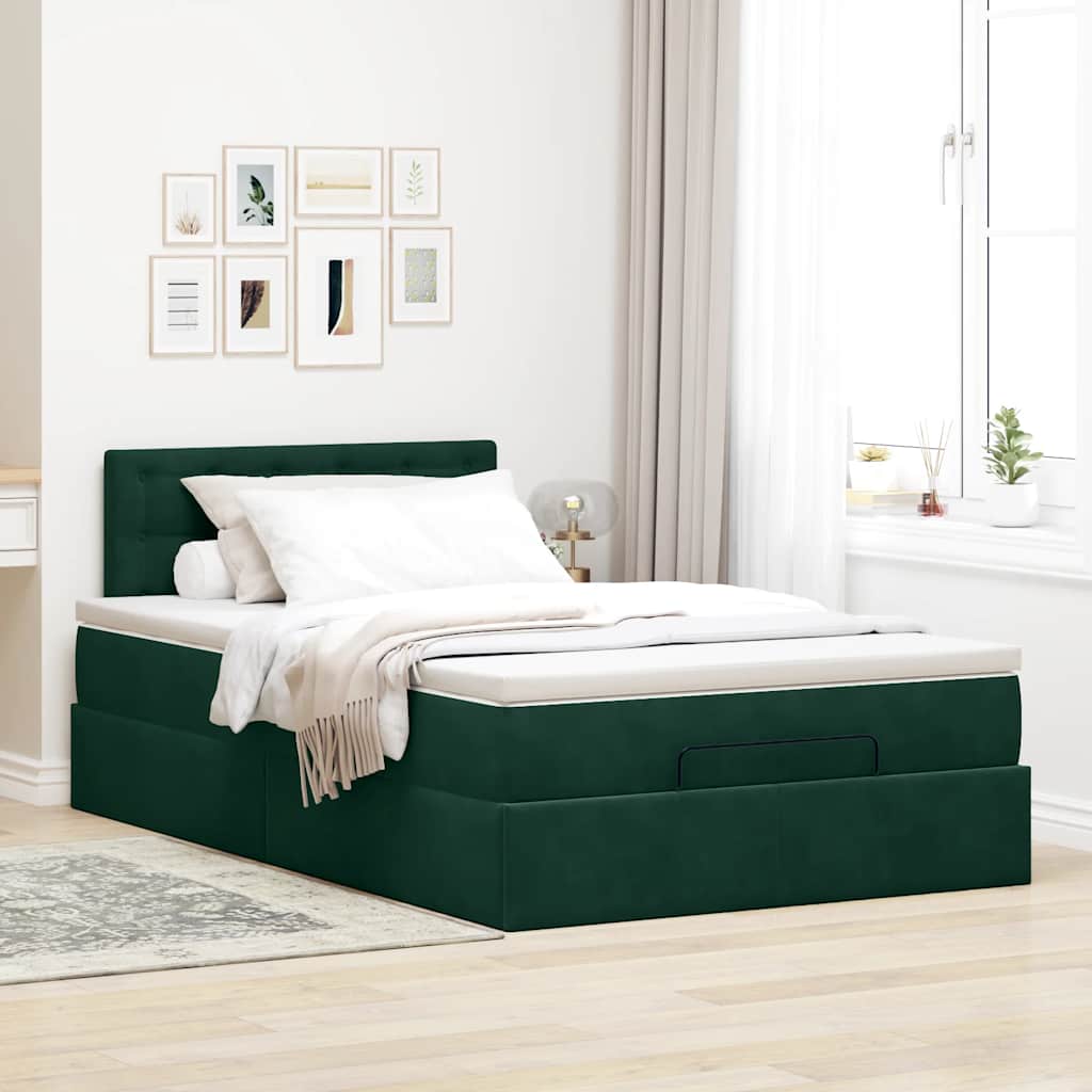 Struttura Letto Pouf con Materasso 120x200 cm Velluto | homemem39