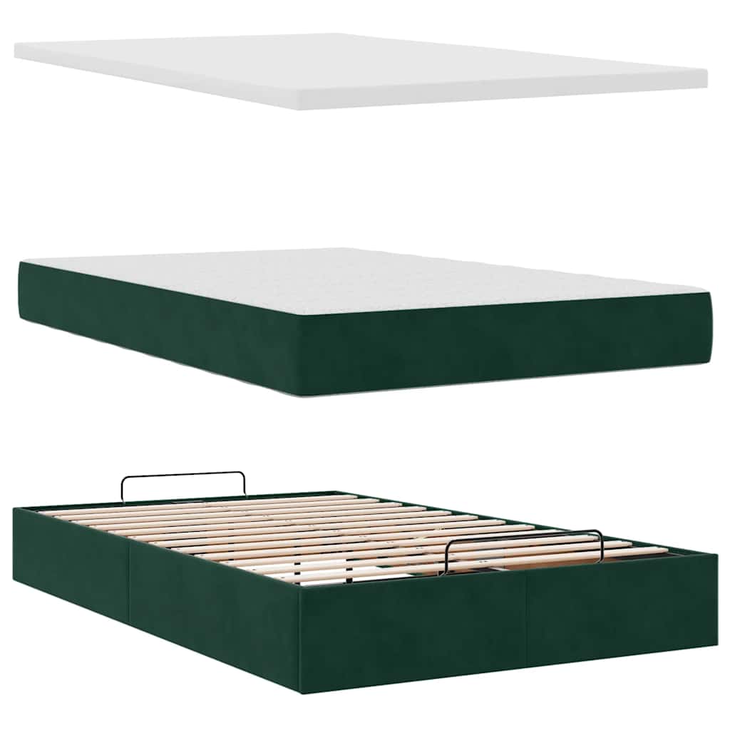Struttura Letto Pouf con Materasso 120x200 cm Velluto | homemem39