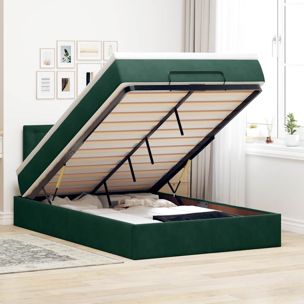 Struttura Letto Pouf con Materasso 120x200 cm Velluto | homemem39