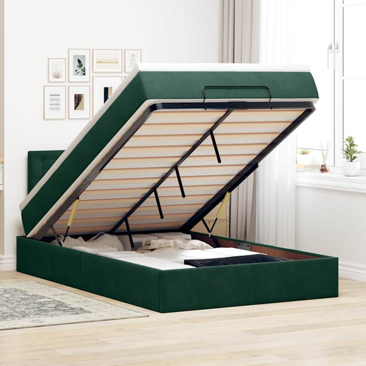 Struttura Letto Pouf con Materasso 120x200 cm Velluto | homemem39