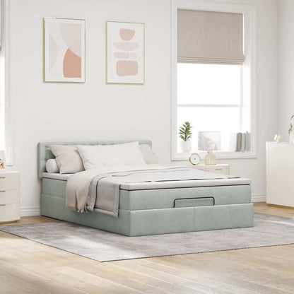 Struttura Letto Pouf con Materasso 140x190 cm Velluto | homemem39