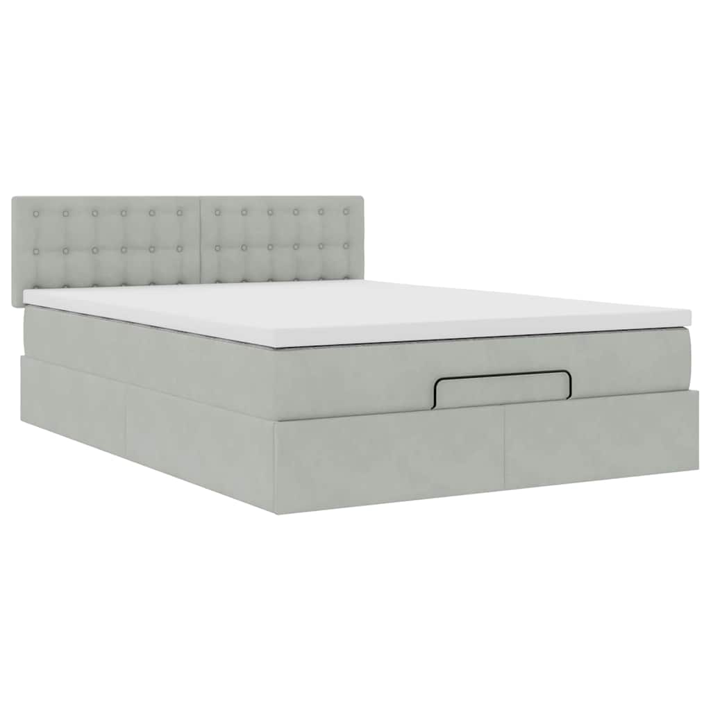 Struttura Letto Pouf con Materasso 140x190 cm Velluto | homemem39