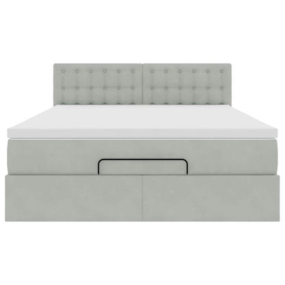 Struttura Letto Pouf con Materasso 140x190 cm Velluto | homemem39
