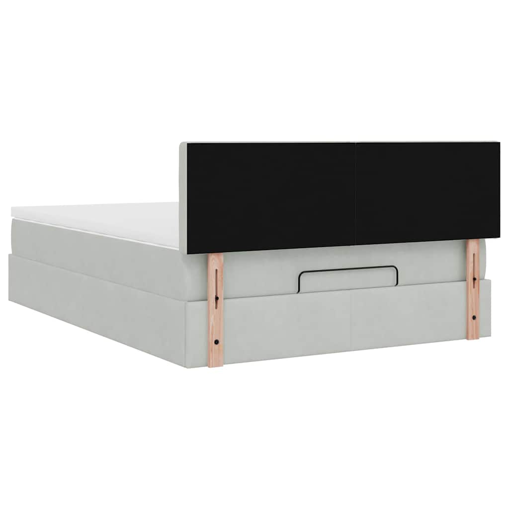 Struttura Letto Pouf con Materasso 140x190 cm Velluto | homemem39