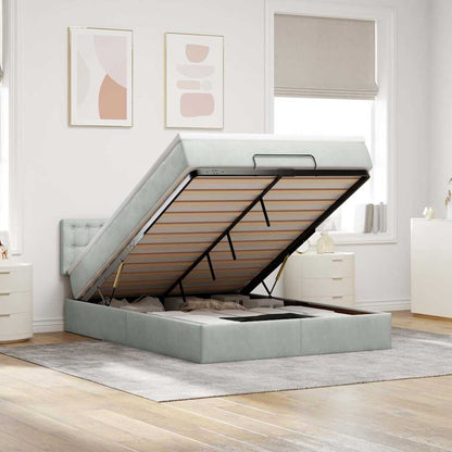 Struttura Letto Pouf con Materasso 140x190 cm Velluto | homemem39