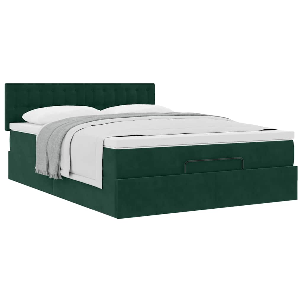 Struttura Letto Pouf con Materasso 140x190 cm in Velluto | homemem39