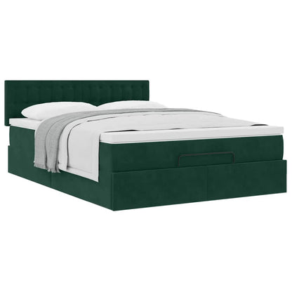 Struttura Letto Pouf con Materasso 140x190 cm in Velluto | homemem39