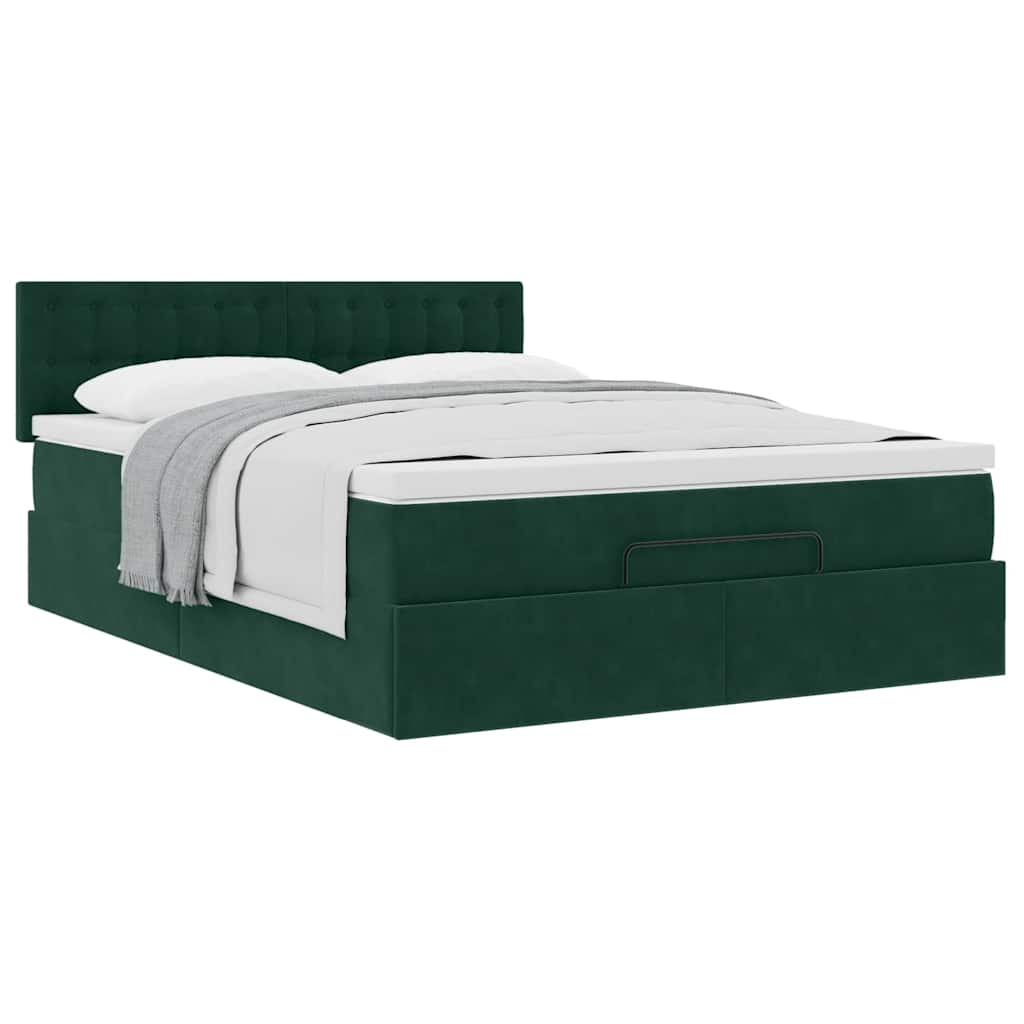 Struttura Letto Pouf con Materasso 140x190 cm in Velluto | homemem39