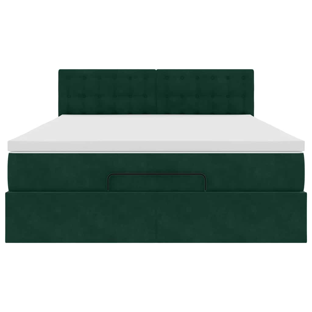 Struttura Letto Pouf con Materasso 140x190 cm in Velluto