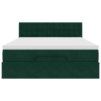 Struttura Letto Pouf con Materasso 140x190 cm in Velluto