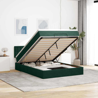 Struttura Letto Pouf con Materasso 140x190 cm in Velluto