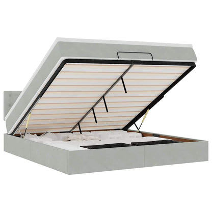 Struttura Letto Pouf con Materasso 160x200 cm in Velluto - homemem39