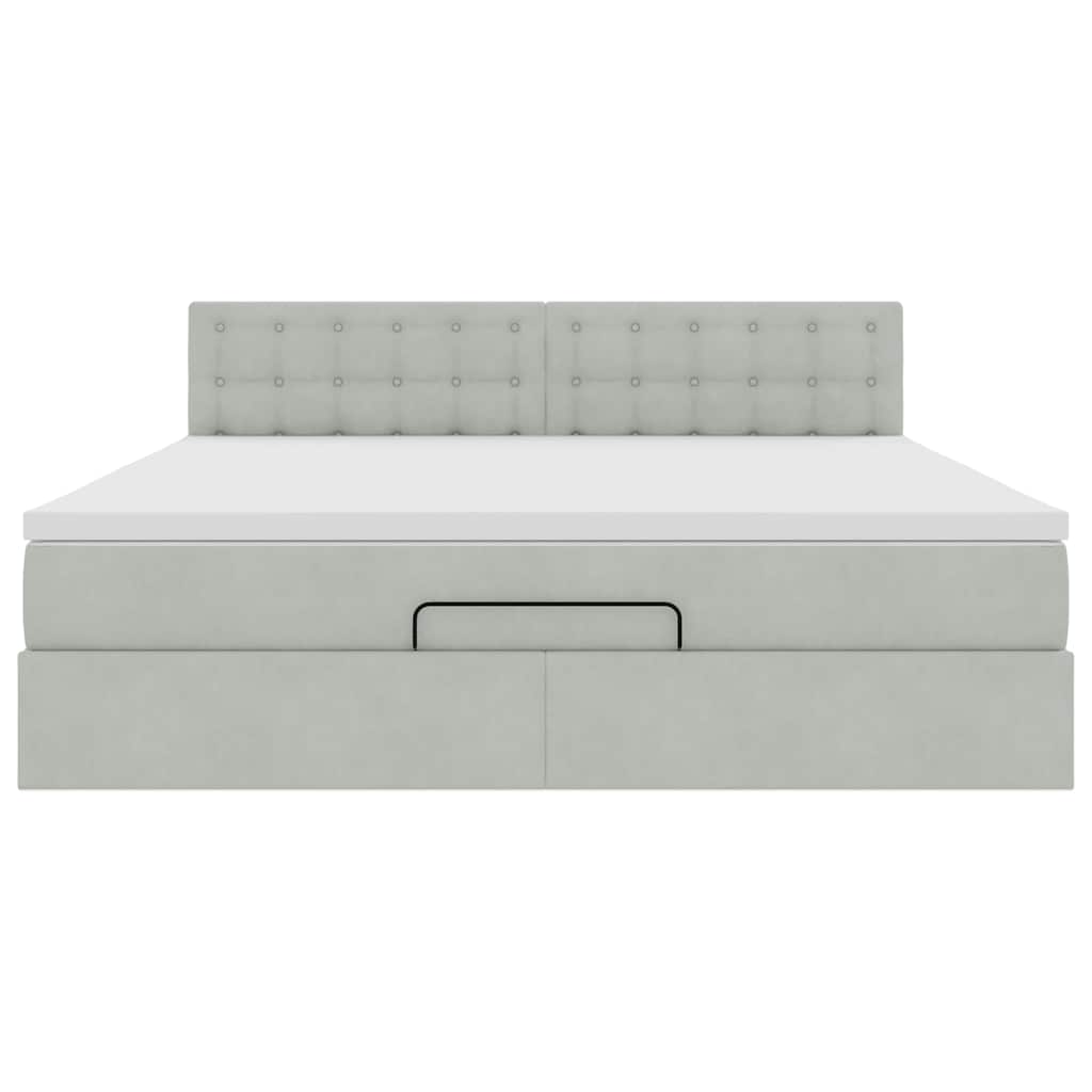 Struttura Letto Pouf con Materasso 160x200 cm in Velluto