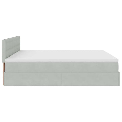 Struttura Letto Pouf con Materasso 160x200 cm in Velluto