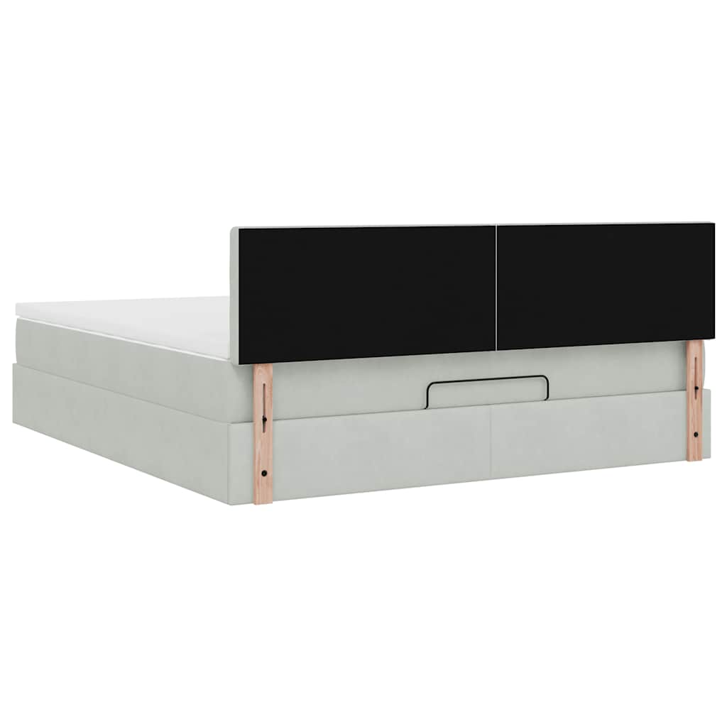 Struttura Letto Pouf con Materasso 160x200 cm in Velluto