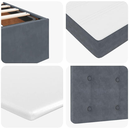 Struttura Letto Pouf con Materasso 160x200 cm in Velluto